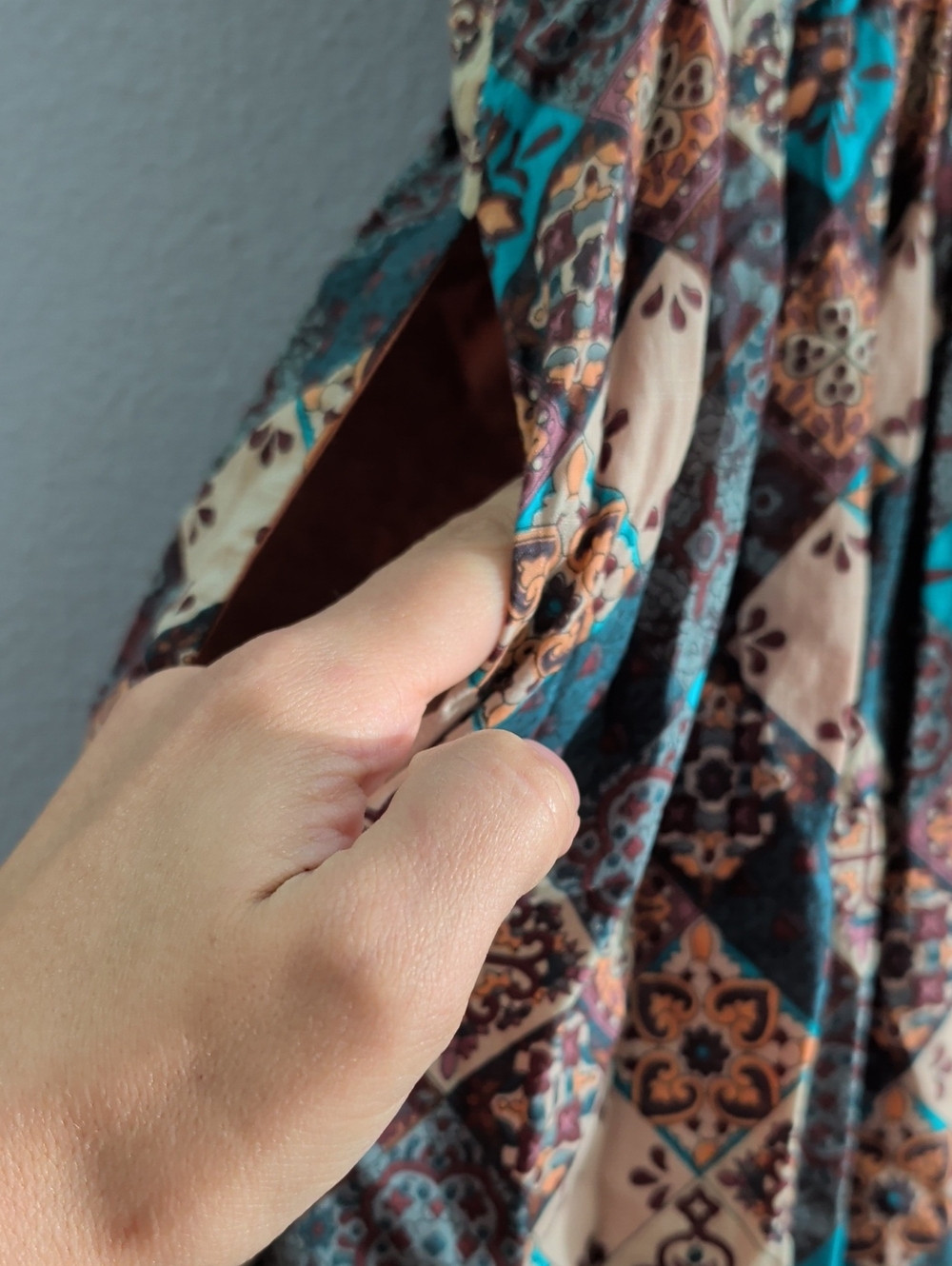 By Anthropologie Peregrine Boho Printed Maxi Dress with Turquoise Accents - Picture 7 of 13